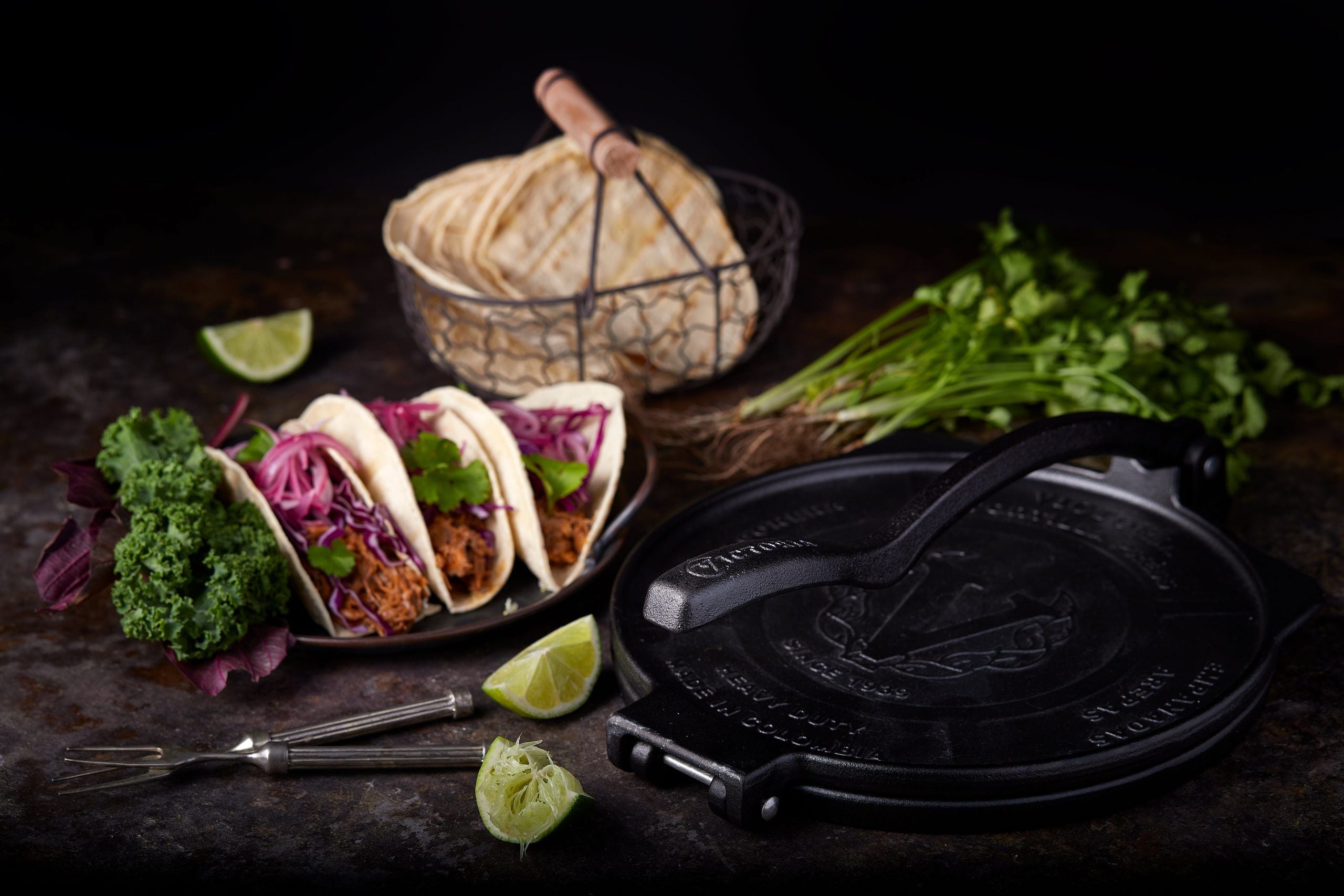 Tortillapress Gjutjärn Victoria 25 cm