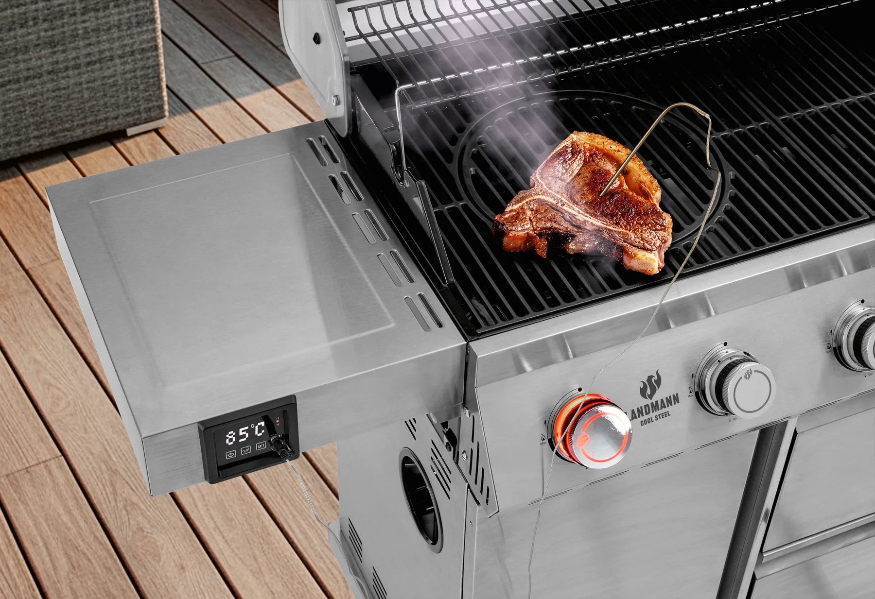 Landmann Gasolgrill Cool Steel 4.1 maxX Airfryer På Köpet