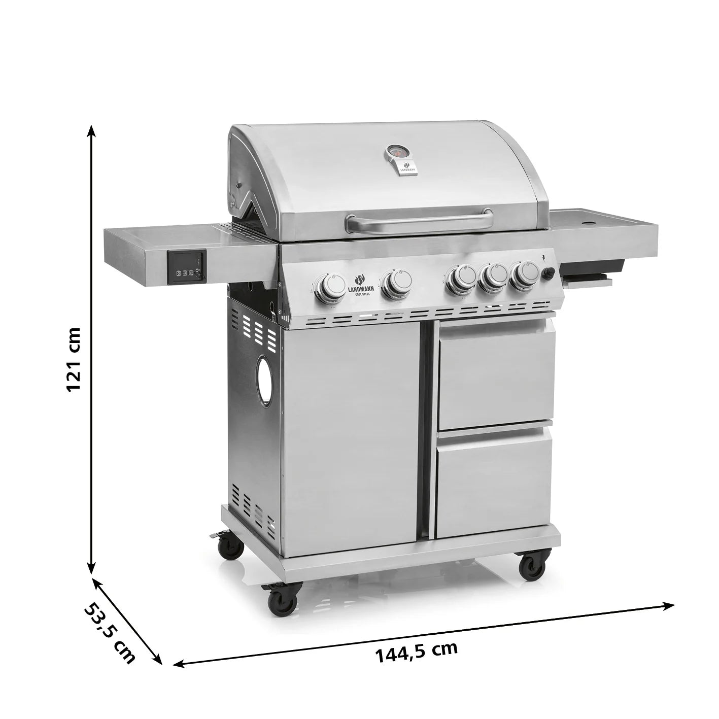 Landmann Gasolgrill Cool Steel 4.1 maxX Airfryer På Köpet