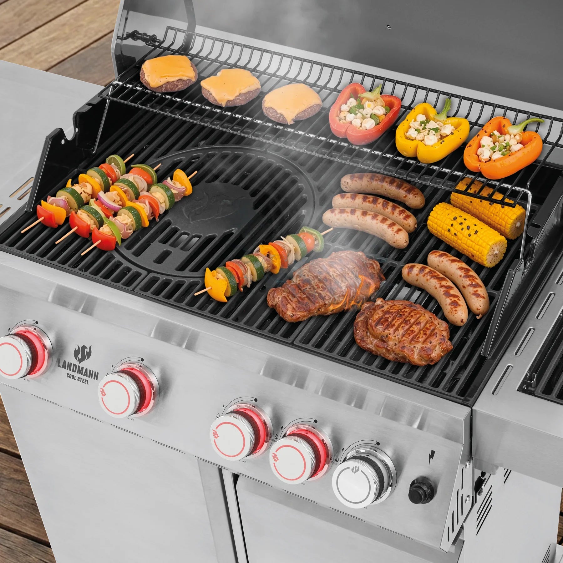 Landmann Gasolgrill Cool Steel 4.1 maxX Airfryer På Köpet