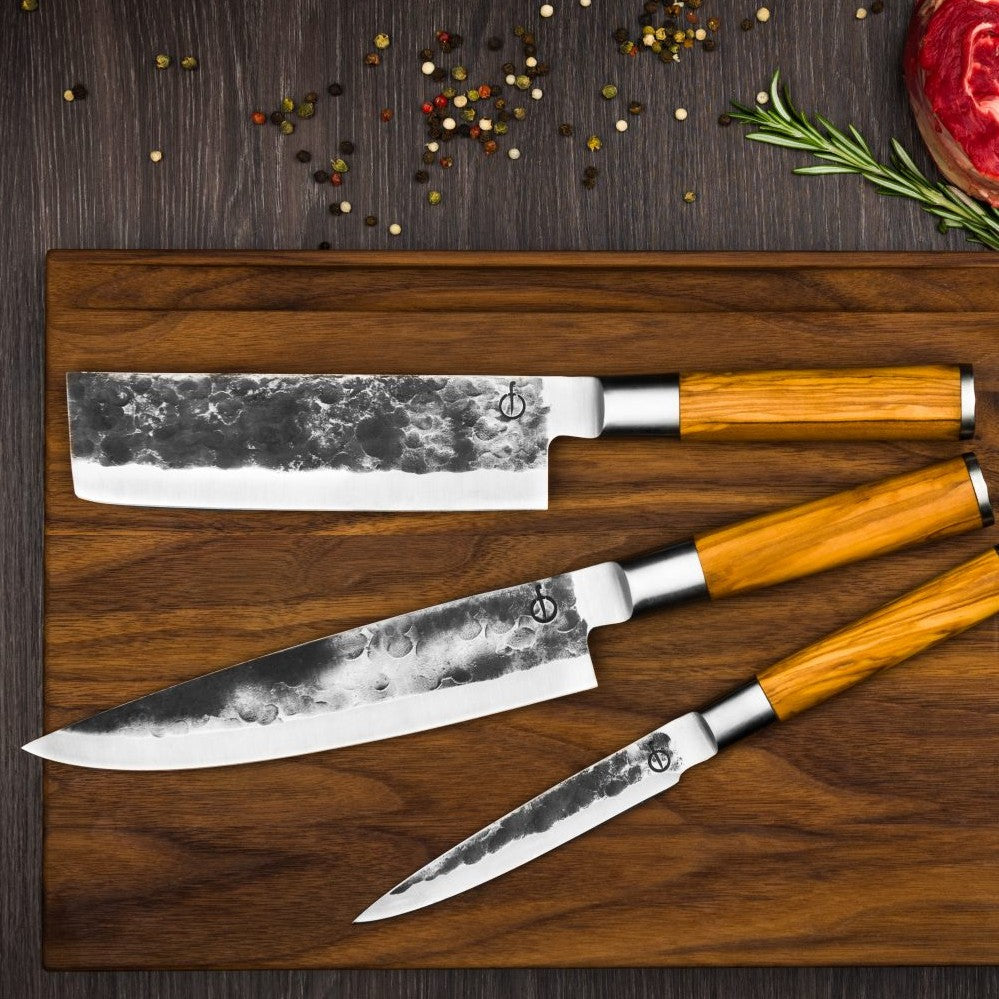 Knivset 3 Delar Forged Olive
