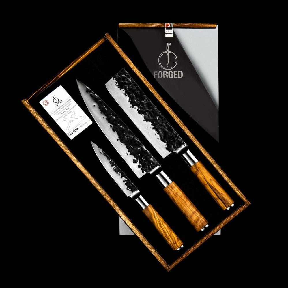 Knivset 3 Delar Forged Olive
