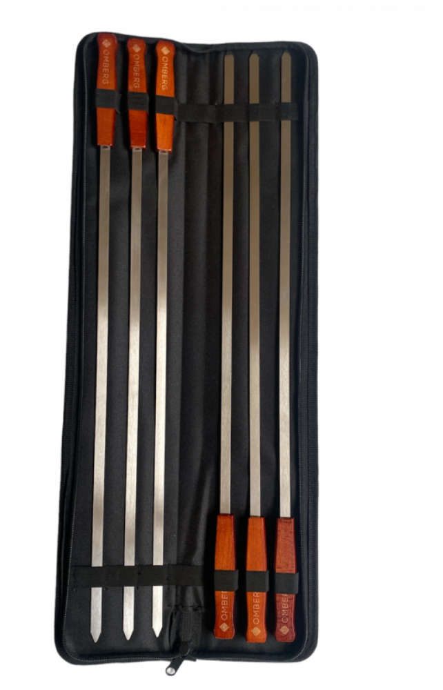 Breda grillspett med trähandtag 60 cm