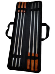 Grillspett V-formade 6-pack i väska