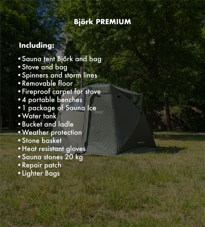 Bastutält Bast Sauna Björk Premium