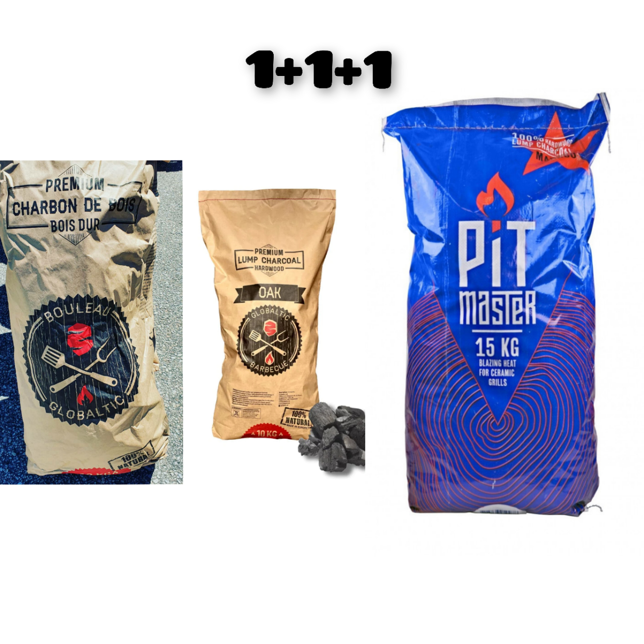 Grillkol Paket 1x Ek 1x Björk 1x Marabu