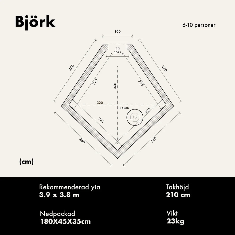Bastutält Bast Sauna Björk Premium