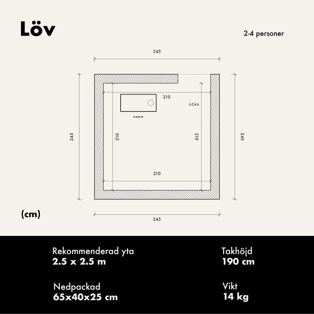 Bastutält Bast Sauna Löv Premium
