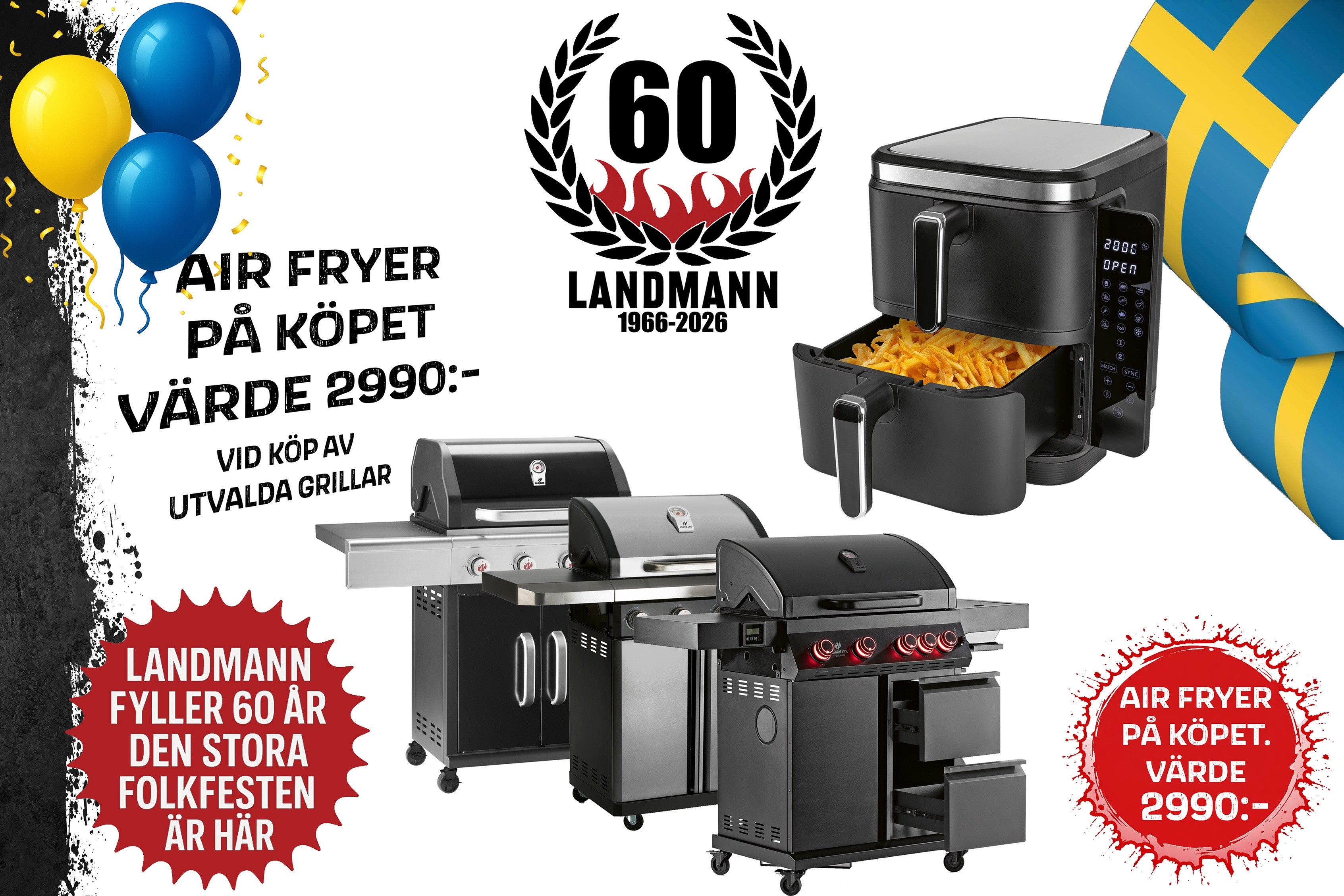 Landmann Outdoor Kitchen 6.1 MaxX Svart Airfryer På Köpet