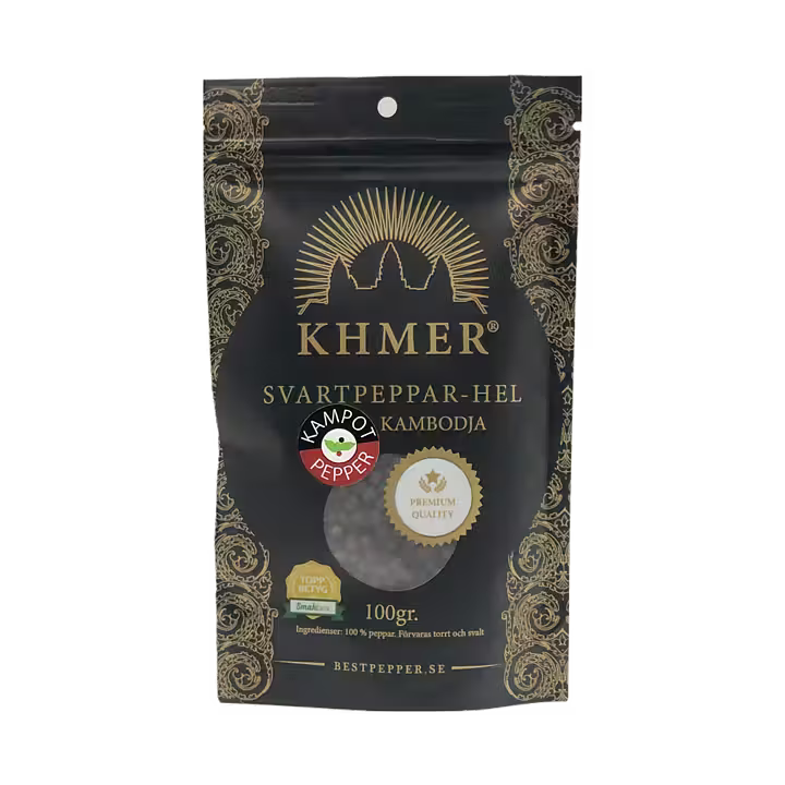 Khmer Kampot Svartpeppar påse 100g