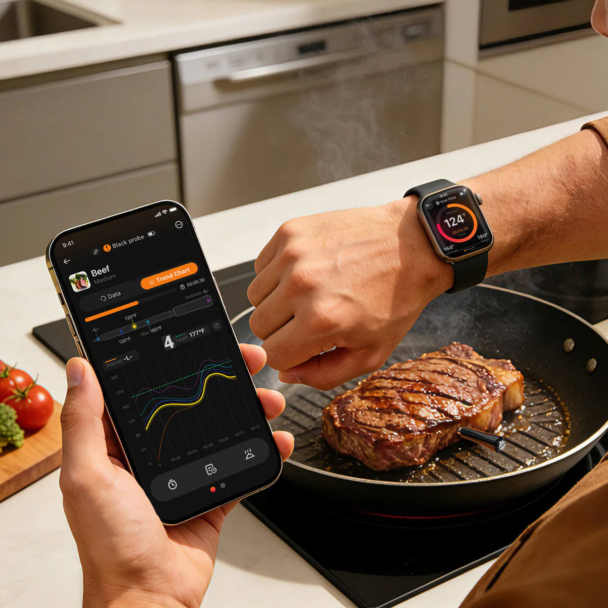 Inkbird INT-12E-BW – Trådlös grilltermometer med WiFi & Bluetooth