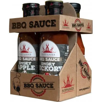 Poppamies BBQ-såser i fin förpackning 4-pack