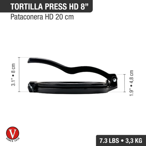Tortillapress Gjutjärn Victoria 20 cm - Bild 3